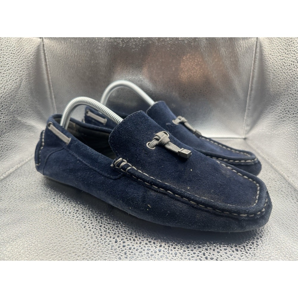 Size 9.5 Calvin Klein Bagon Loafers‎ Mens Navy Blue Good Suede Driving Mocs
